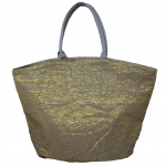 10001- GRAY AND GOLD CANVAS TOTE BAG